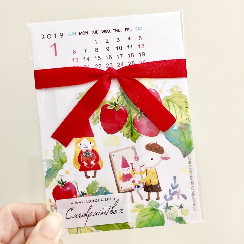 2019 Elf Postcard Calendar / 1 set of 12 - Cards & Postcards - Paper 
