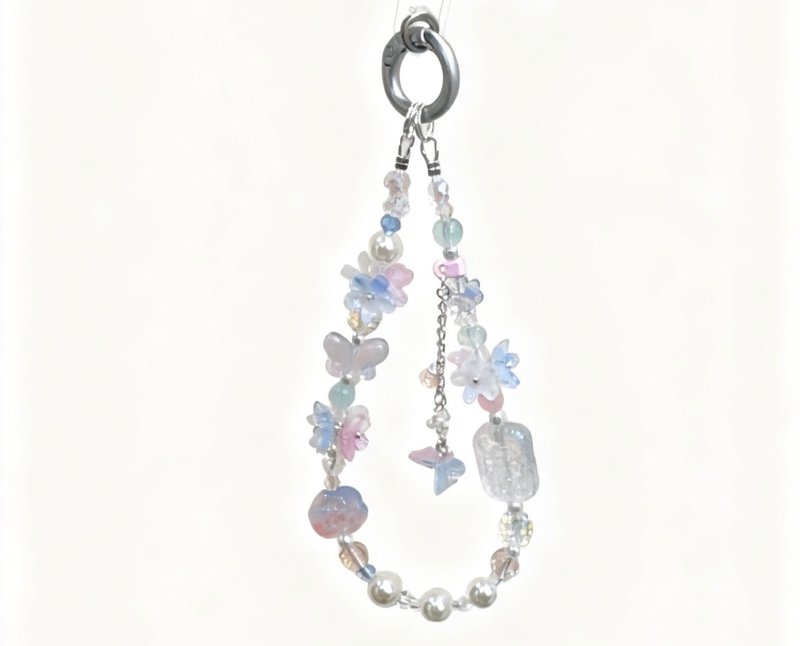 拼色甜美花朵手機手腕鏈 - 零件/散裝材料/工具 - 其他材質 