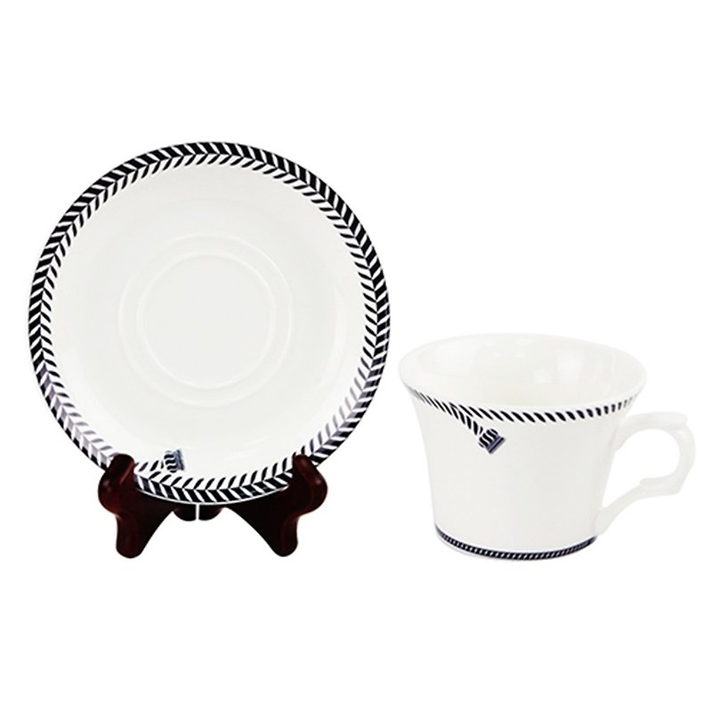 Engels Co. Single-Knot Coffee Cup/Saucer set - Mugs - Porcelain White