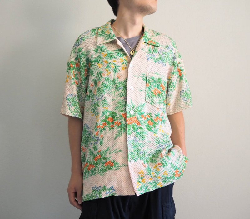 【日本製】和服升級改造襯衫男女皆宜、尺寸 L、獨一無二、福利品 - 女襯衫 - 絲．絹 