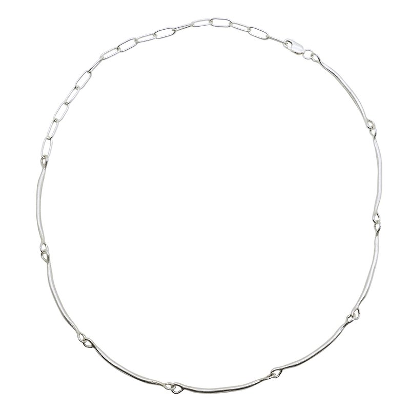 節頸鍊/ 925純銀頸鏈 - 項鍊 - 其他金屬 銀色