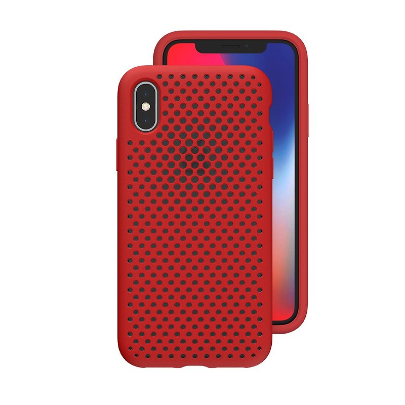 AndMesh-iPhone Xs Max Dot Soft Collision Protective Case-Red (4571384959360 - เคส/ซองมือถือ - วัสดุอื่นๆ สีแดง