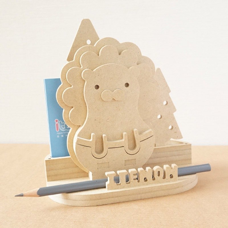 Wooden lion memo seat - Sticky Notes & Notepads - Wood Brown