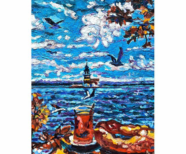 イスタンブール絵画オリジナルアートインパスト油絵壁の装飾