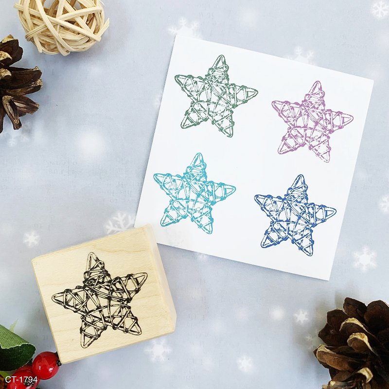 Maple Seal-Star Decoration CT-1794 - Stamps & Stamp Pads - Wood 