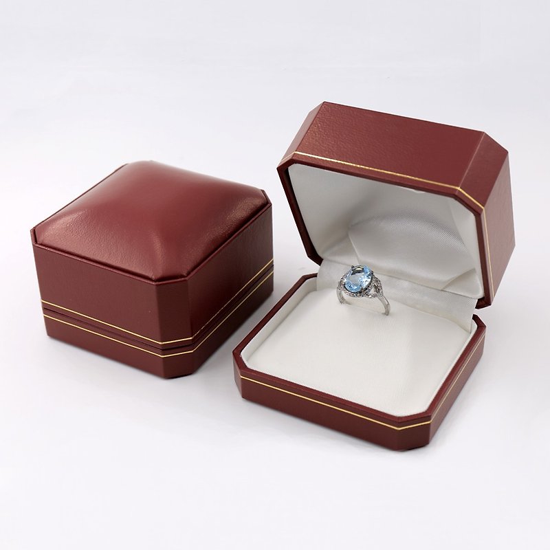 Ring paper box, genuine cow leather jewelry box, imported from Japan - กล่องเก็บของ - ผ้าฝ้าย/ผ้าลินิน 