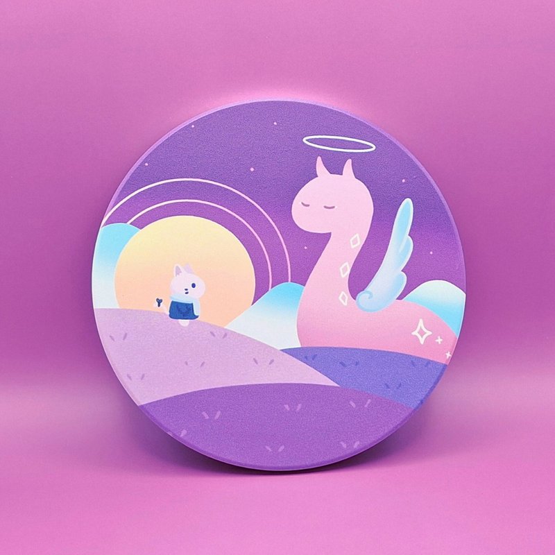 天使的晝夜-陶瓷吸水杯墊 - 杯墊 - 陶 紫色