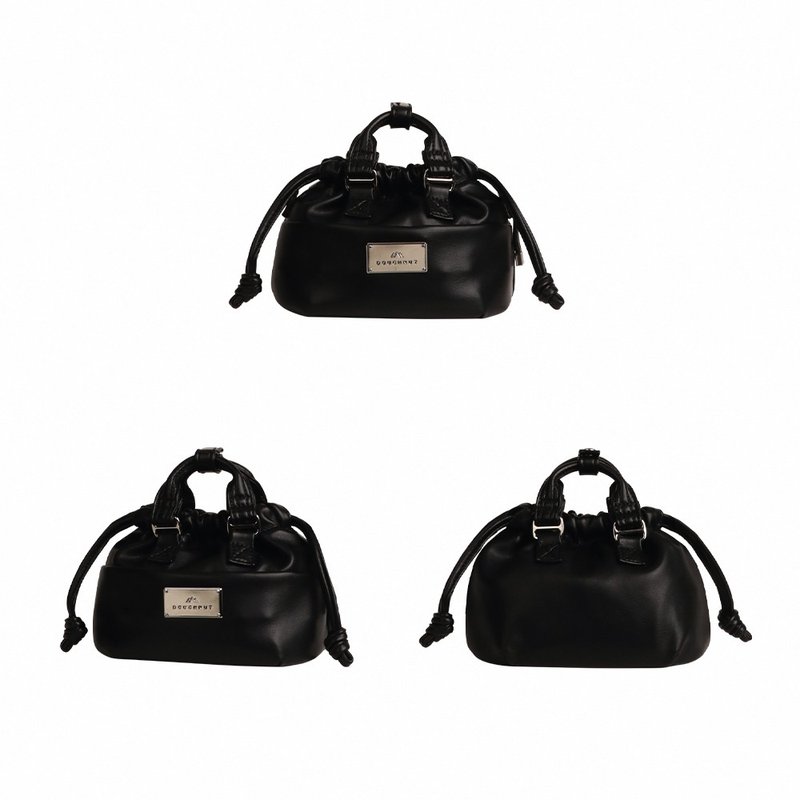 【DOUGHNUT】小水餃包 餃子包 側背包 斜背包 手機包 ER - 黑 - 側背包/斜背包 - 人造皮革 黑色