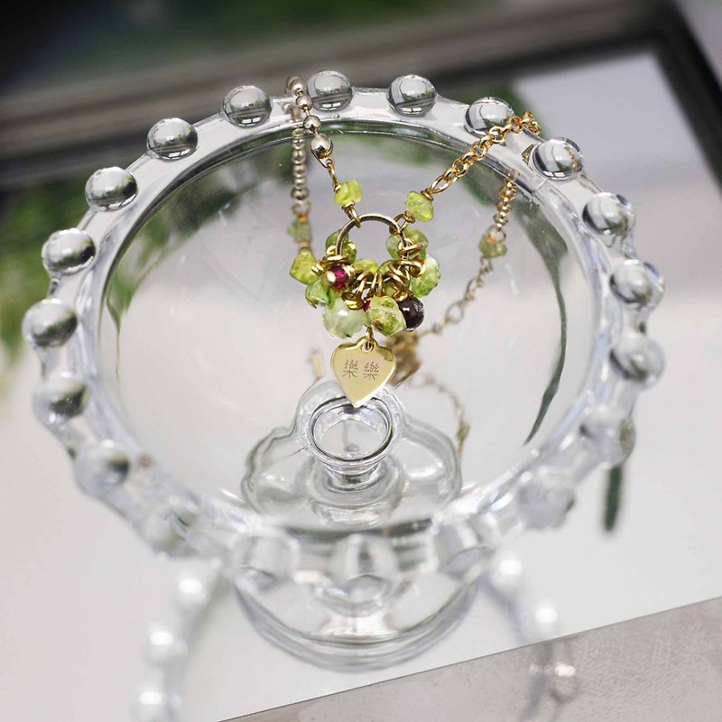 [Yongjie Concentric] Lucky Bracelet Kids Edition Lucky Stone Peridot Grape Stone Customized Gift - Bracelets - Gemstone Green