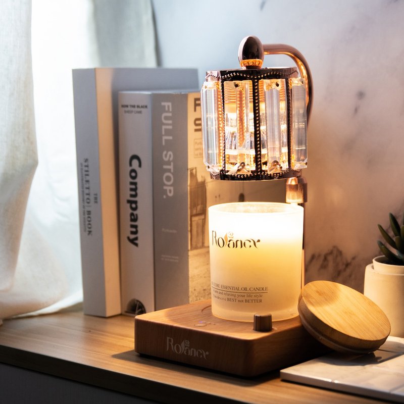 Solid wood timed Wax melting lamp-Fangfang - เทียน/เชิงเทียน - โลหะ 