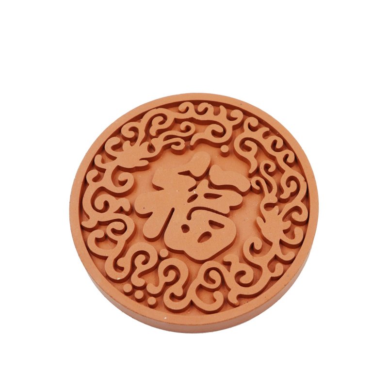 圓紋福 磚雕吸水杯墊 - 杯墊 - 其他材質 