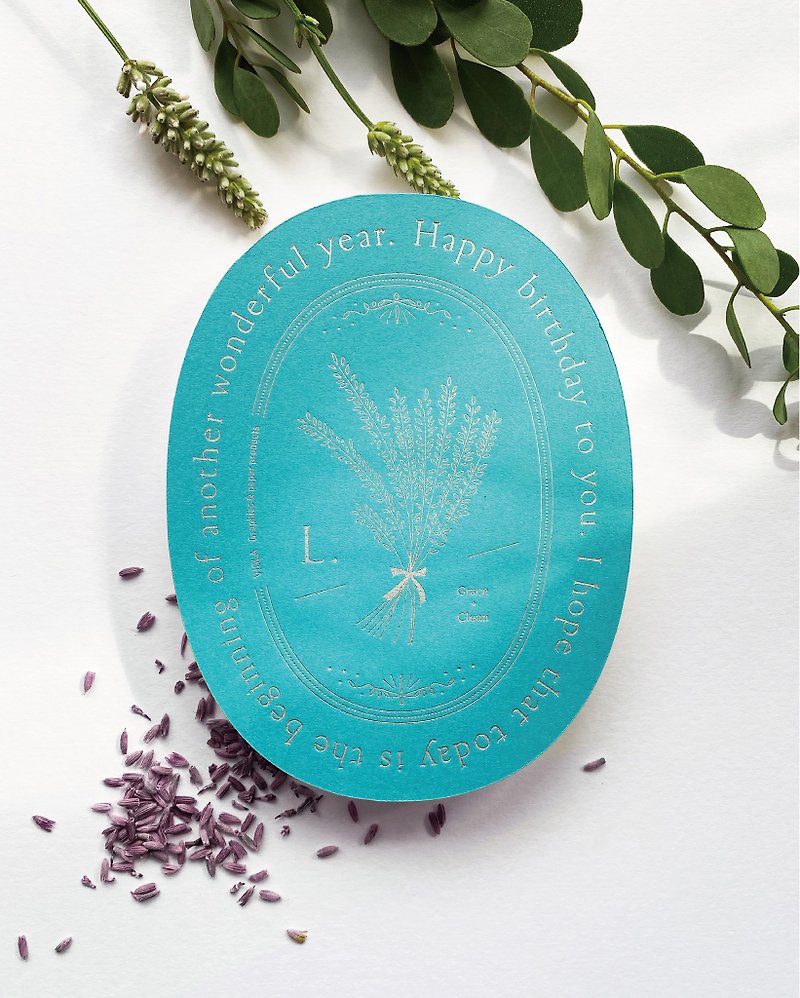 Birthday card　Lavender - การ์ด/โปสการ์ด - กระดาษ สีน้ำเงิน