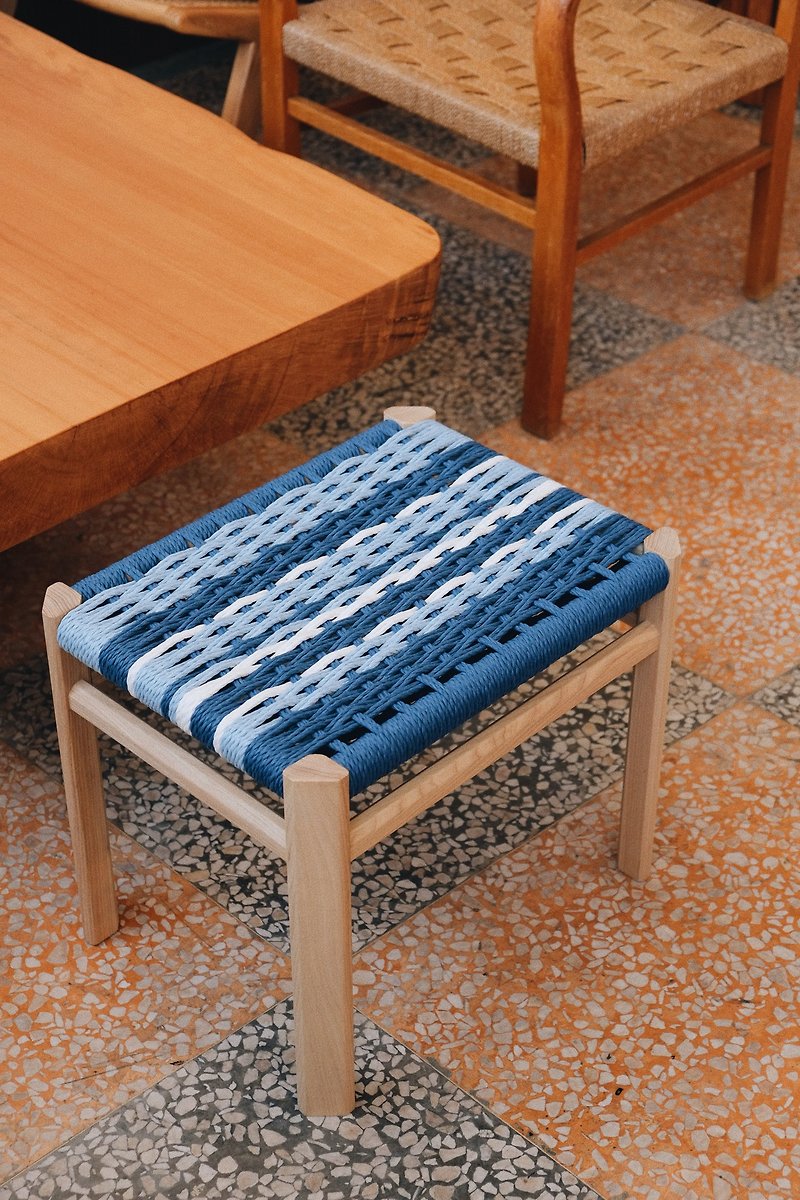 Diamond Stool/Ocean Style Shoe Stool/Danish Woven/Made in Taiwan - Chairs & Sofas - Wood Blue