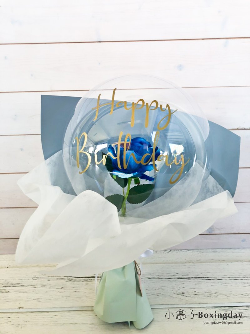 Balloon Bouquet (Blue Rose Style) Bobo Ball Graduation Ceremony/Mother’s Day Gift/Birthday Gift/Valentine’s Day - Dried Flowers & Bouquets - Other Materials Blue