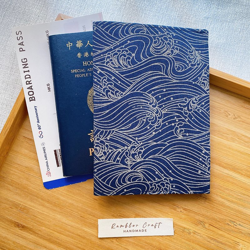 護照套 Passport Holder 護照夾 護照收納 海浪紋款 - 護照套 - 棉．麻 