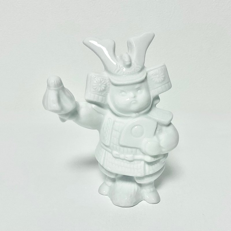白磁の若武者の置物 - 公仔/玩偶 - 瓷 白色