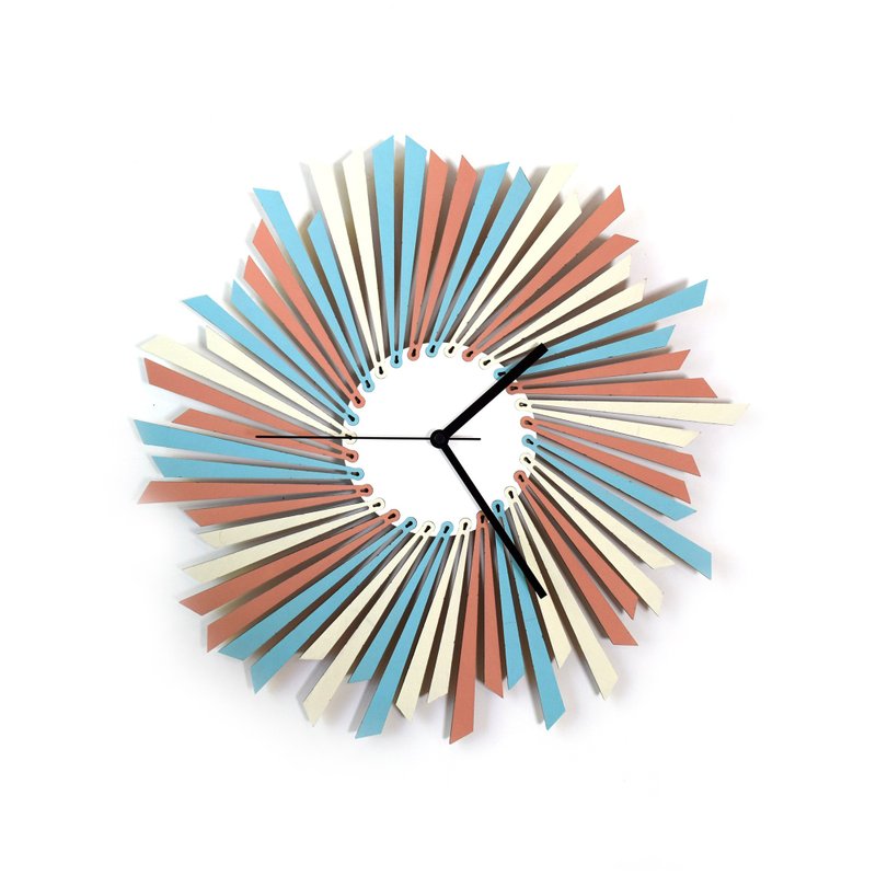 The Andromeda Nebula - large size wooden wall clock with pastel colors - นาฬิกา - ไม้ หลากหลายสี