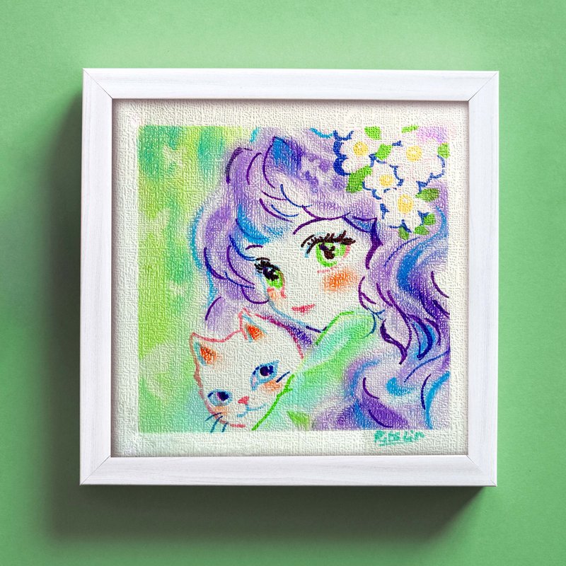 Pastel Drawing | 18cm Framed | My Dear Cat - Posters - Paper Green