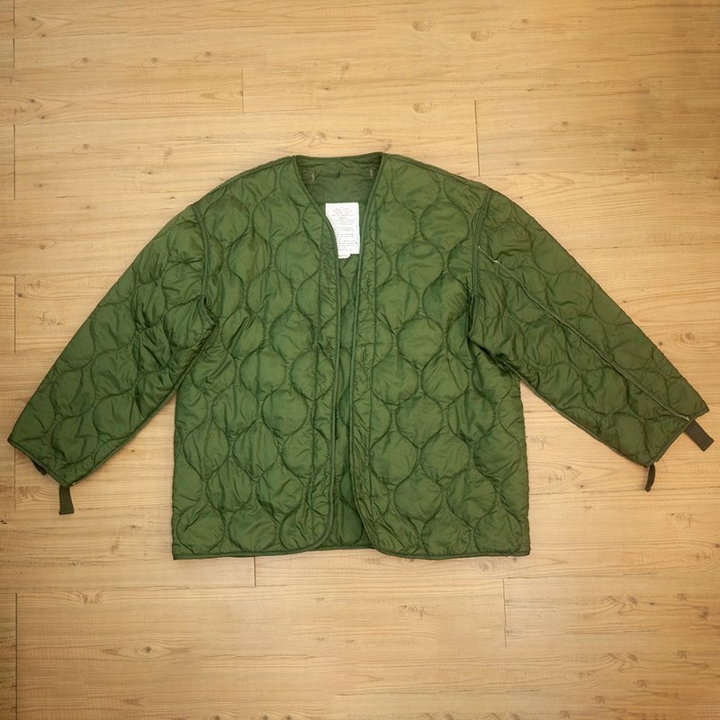 US Army M65 lining jacket vintage second-hand quilted gourd pattern replica - เสื้อโค้ทผู้ชาย - ผ้าฝ้าย/ผ้าลินิน สีเขียว