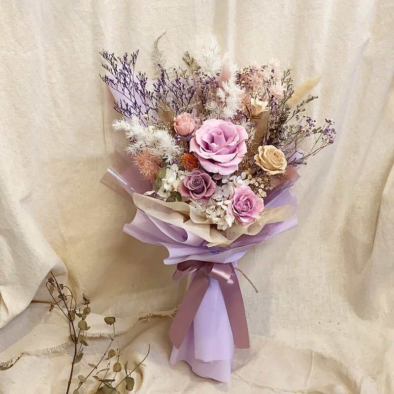 Valentine's Day Gifts/Gifts for Girlfriends/Gifts for Boyfriend_Eternal Flower Bouquet| I Love You_Purple Style - Dried Flowers & Bouquets - Plants & Flowers 