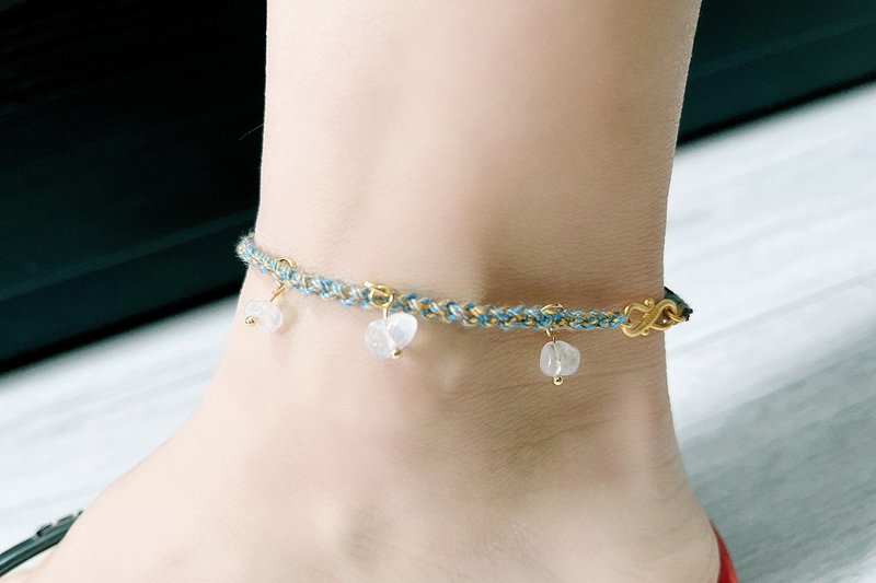 Luming Original Blue Moonstone Energy Anklet Custom Gift Changeable Bracelet - Anklets & Ankle Bracelets - Crystal 