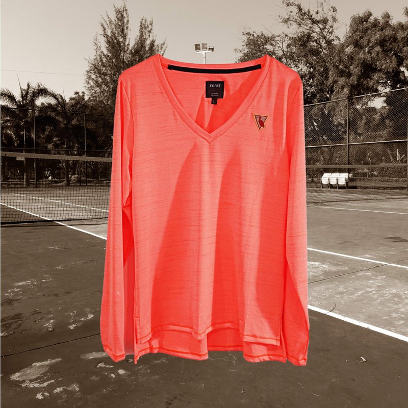 EGRET Not Simple Basic Long Sleeve Top- Neon Orange - เสื้อผู้หญิง - เส้นใยสังเคราะห์ 