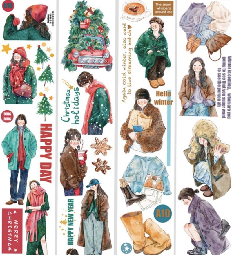 Winter Christmas: クリスマスPET Washi Tape 5m roll - มาสกิ้งเทป - วัสดุอื่นๆ หลากหลายสี