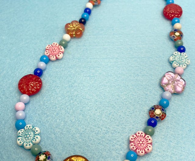 Beautiful beads can be customized】Praying beaded necklace under the tung  flower - Shop meiju-accessory Necklaces - Pinkoi