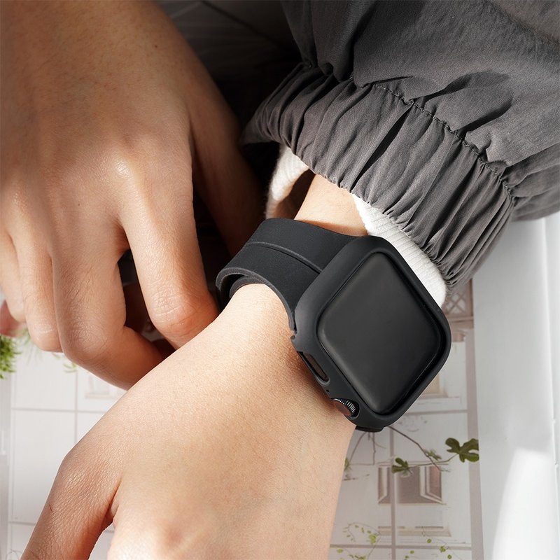 Apple watch - 防水磁釦矽膠錶帶 象牙黑  錶帶 - 錶帶 - 防水材質 黑色