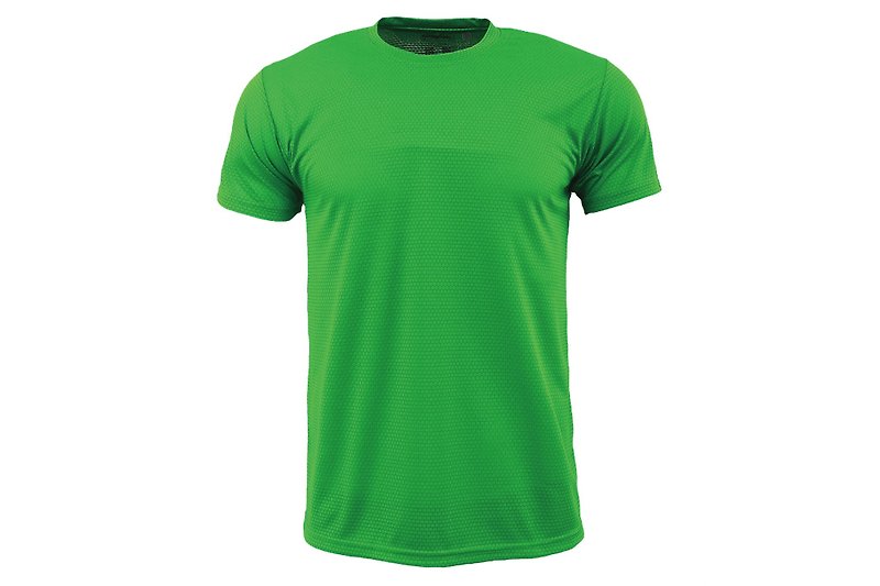 X-DRY plain surface moisture wicking round neck T :: emerald green :: men and women can wear - ชุดกีฬาผู้ชาย - เส้นใยสังเคราะห์ สีเขียว