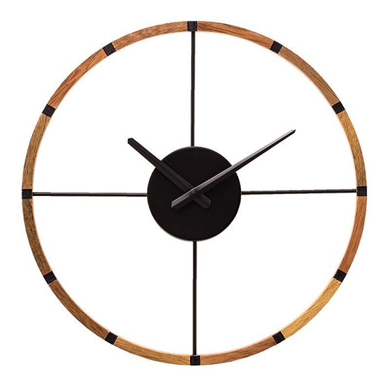 Shandrum- 和風木輪造型掛鐘(黑) - 時鐘/鬧鐘 - 木頭 黑色