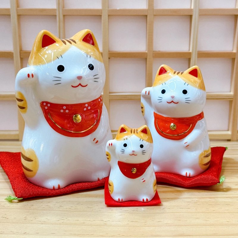【福虎迎喜】日本福幸招財貓 虎 三家族 - 擺飾/家飾品 - 瓷 白色