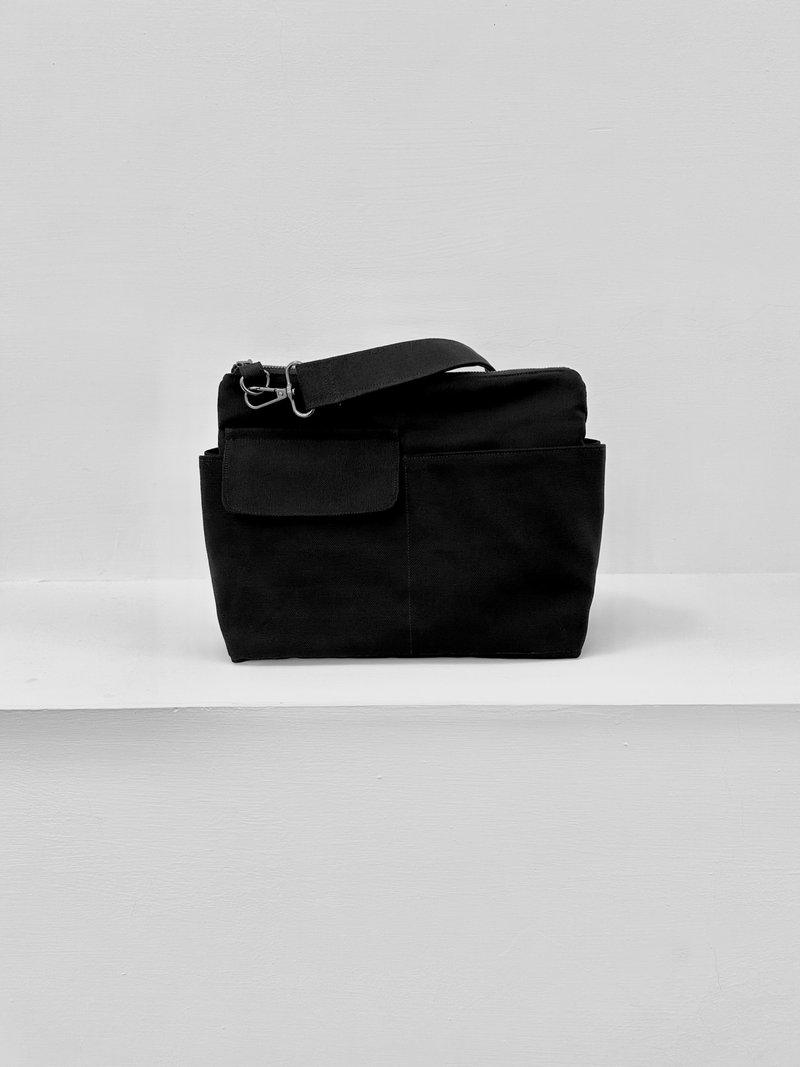 城市旅人 都會隨身包/ 顏色自選 - 側背包/斜背包 - 棉．麻 黑色