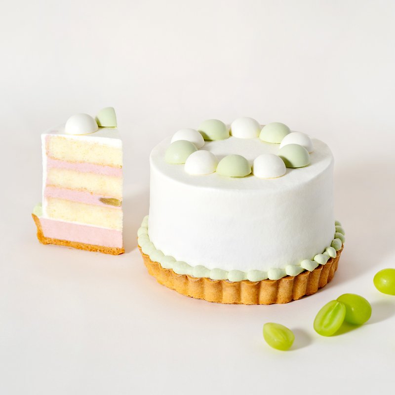 Lychee Grape Cheese Tart - Cake & Desserts - Other Materials White