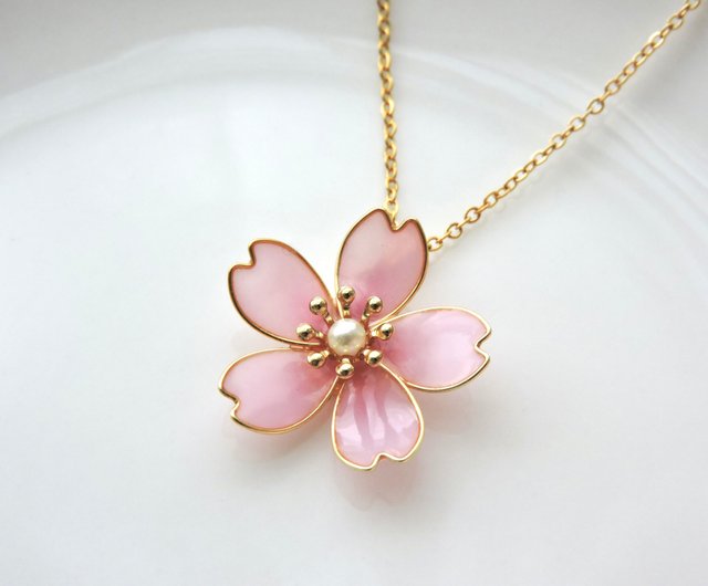 無料クーポン配布 アプリ SAKURA ピンク 一輪の桜ネックレス / ショップ - blossom Cherry その他