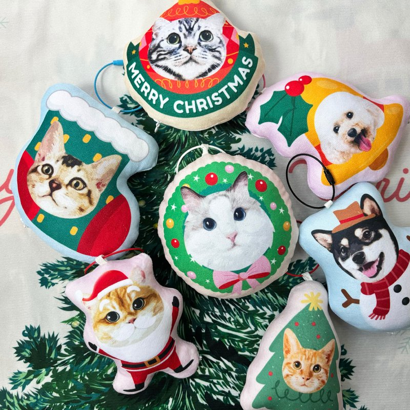 Small pet Christmas ornaments-small cushion customization - ตกแต่งผนัง - ไฟเบอร์อื่นๆ หลากหลายสี