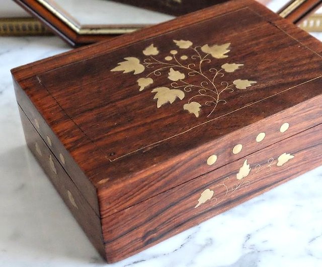 フランスのヴィンテージ木製ジュエリーボックス - ショップ おばあさん ...