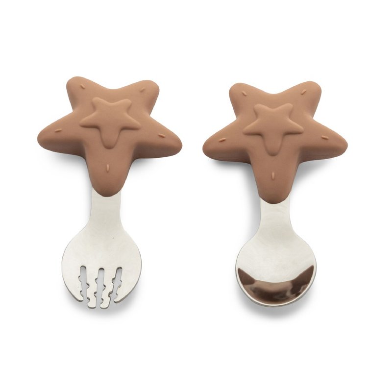 快速出貨【Citron】幼兒餐具兩件組_浪漫粉 - 兒童餐具/餐盤 - 矽膠 粉紅色