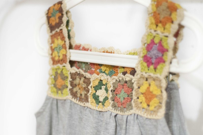 Crocheted vest / stitching vest top / hand-embroidered vest / ethnic tops - Nordic macarons - เสื้อกั๊กผู้หญิง - ผ้าฝ้าย/ผ้าลินิน สีเทา