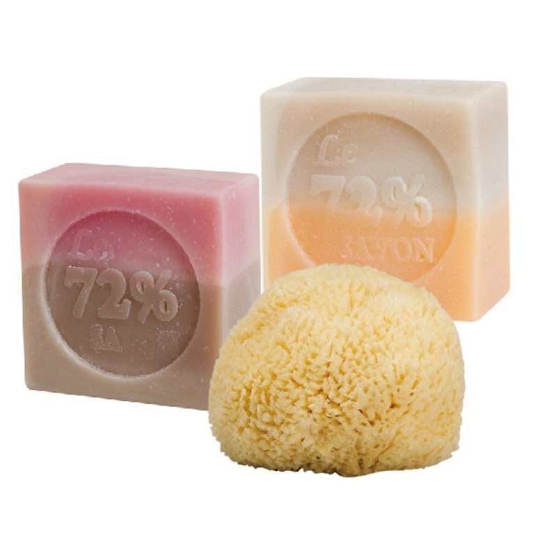 南歐晴空下-72%馬賽皂海綿三件組 - 肥皂/手工皂 - 其他材質 多色