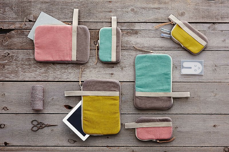 #Exclusive Fuerbao set combination-Fuerbao large + Fuerbao small (original price 1180) - Clutch Bags - Cotton & Hemp Multicolor