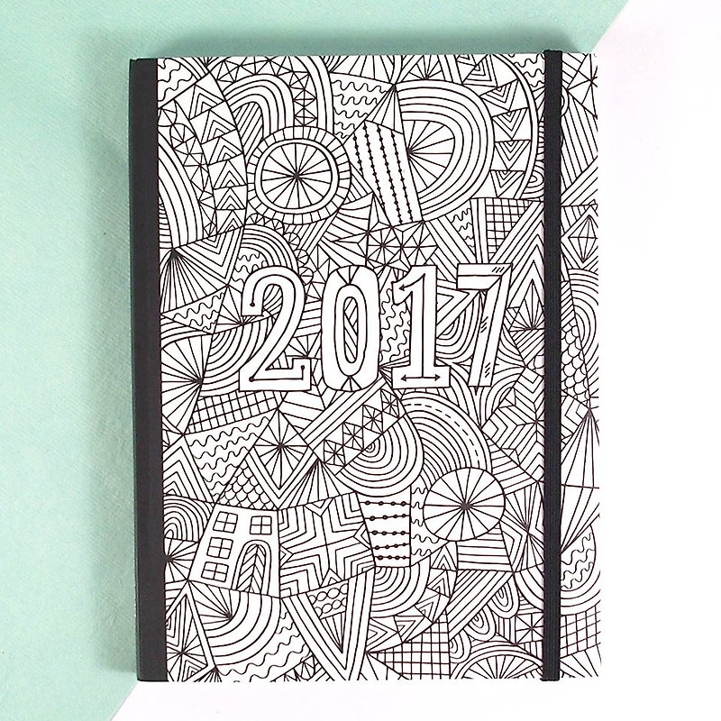 2017 年度月計劃手札本－幾何「Hallmark」 - 筆記本/手帳 - 紙 黑色
