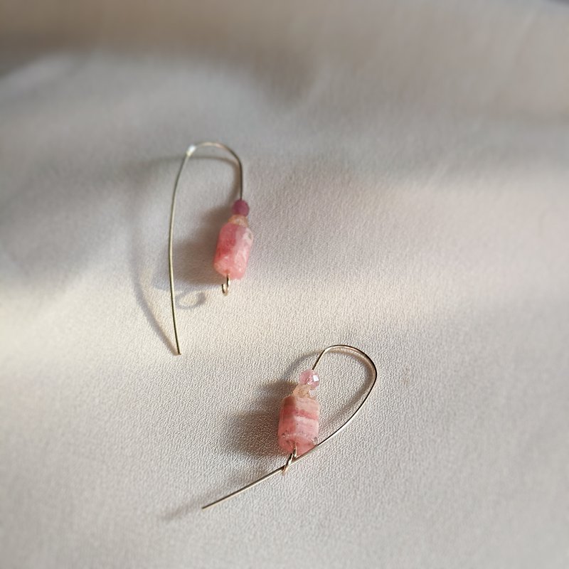 Practice Fine Chunhua-925 Sterling Silver Earrings - Earrings & Clip-ons - Sterling Silver Pink