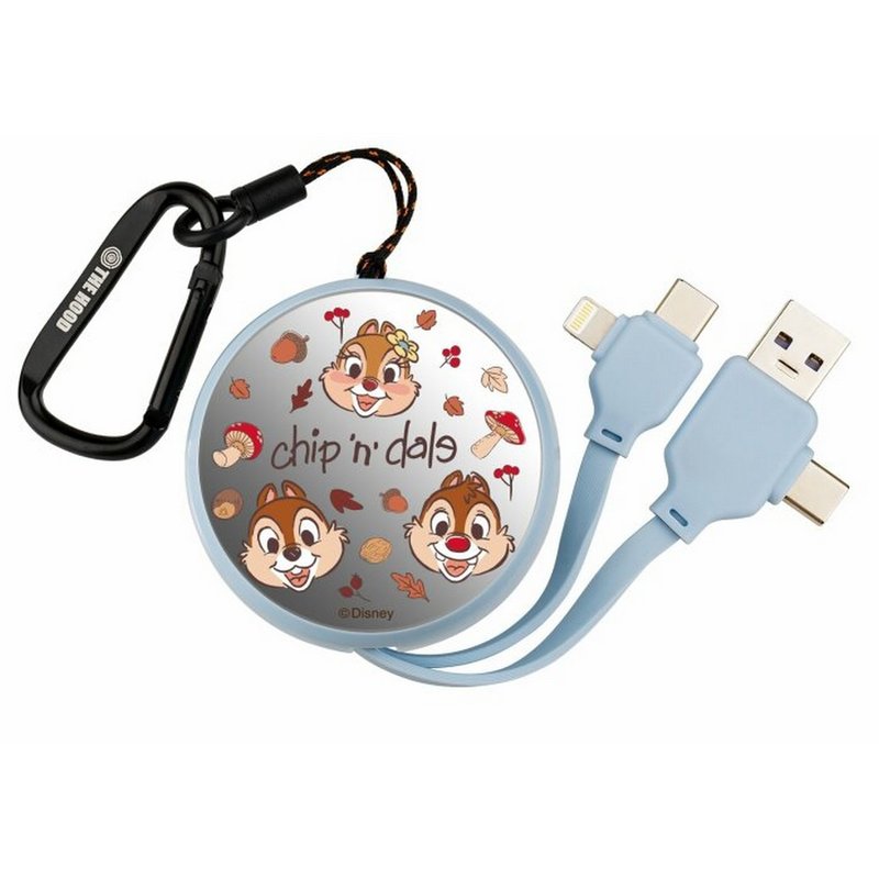 迪士尼鋼牙與大鼻圖案 PD快充多合一伸縮鏡面充電線 便攜可伸縮式 - 行動電源/充電線 - 其他材質 白色
