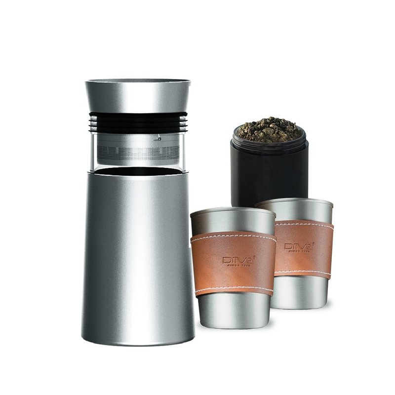 Driver Gangdan portable tea brewing set - ถ้วย - สแตนเลส สีเงิน