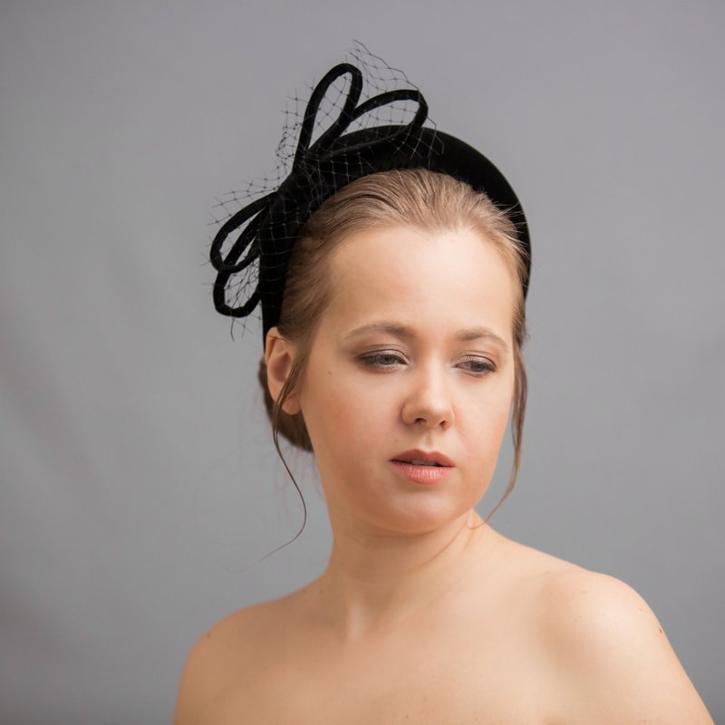 Alice headband for wedding guest. Padded velvet headband, more colors available - Headbands - Other Materials Black