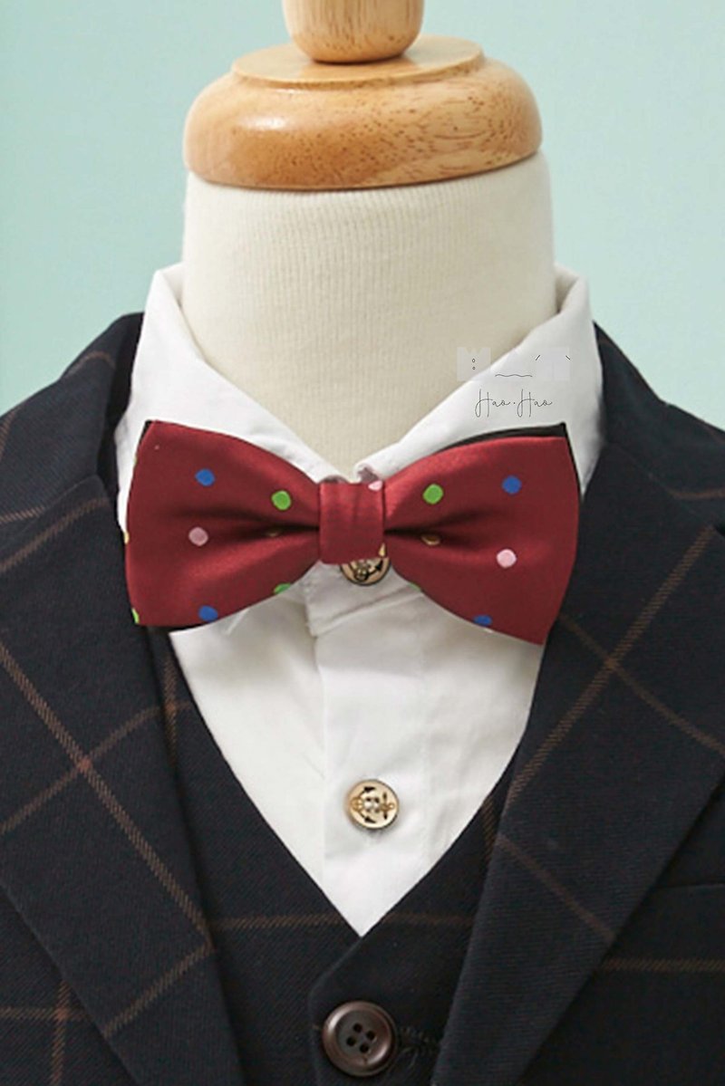 (rental only) HAO.HAO kids colorful dot red bow tie