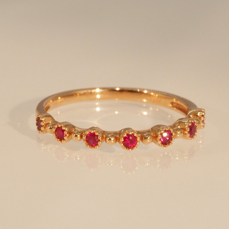 18K金紅寶石小米戒指 The Ruby Millet Ring in Roseate - 戒指 - 貴金屬 