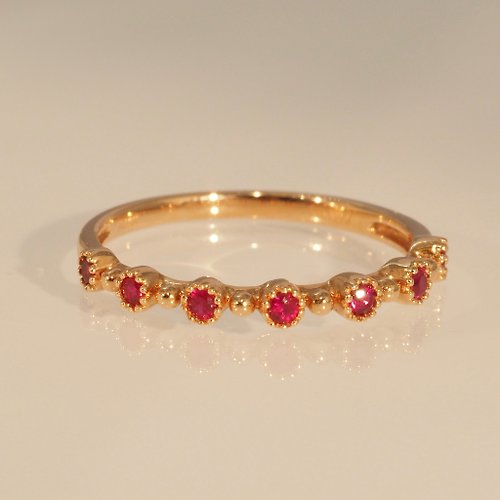 IRIZA Jewellery 18K金紅寶石小米戒指 The Ruby Millet Ring in Roseate