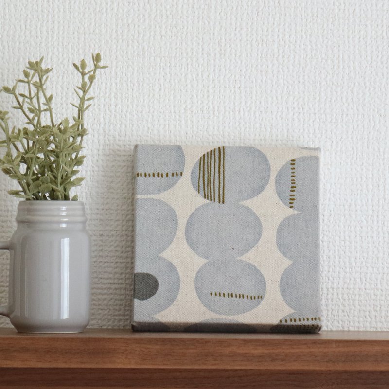 12x12cm Fabric Panel [Nordic Ball Gray] - ตกแต่งผนัง - ผ้าฝ้าย/ผ้าลินิน สีเทา